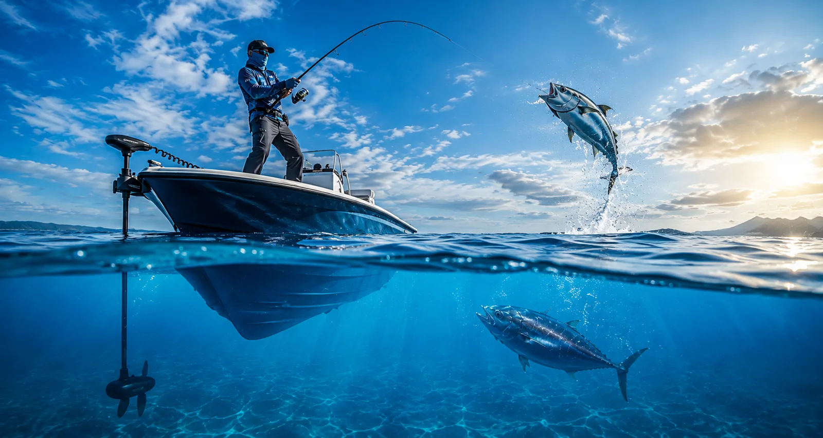 Angler at sea